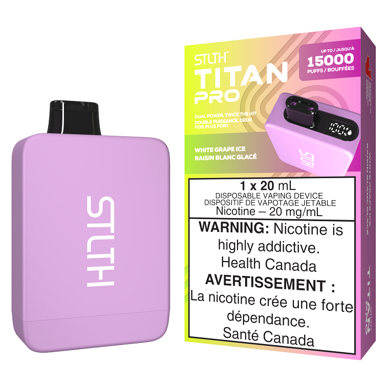 STLTH Titan Pro Disposables 15K, White Grape Ice