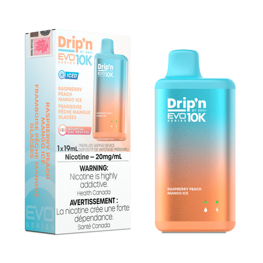 Drip'n by Envi EVO 10K Series Disposable - Raspberry Peach Mango Ice