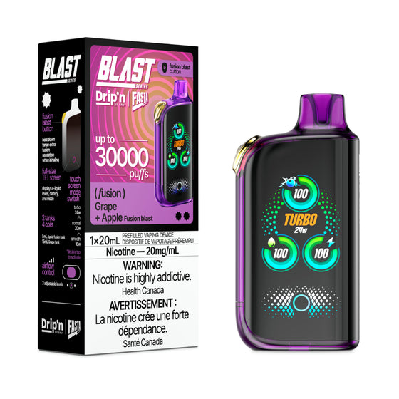 Drip'n by Envi x Fasta Blast 30K Disposable - Grape + Apple Fusion