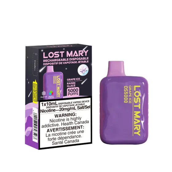 Lost Mary OS5000 Disposable - Grape Ice 20mg