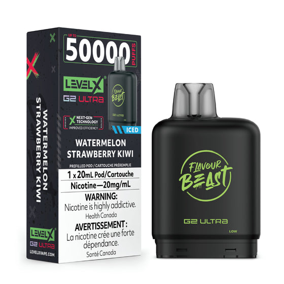 Flavour Beast Level X G2 Ultra Pod - Watermelon Strawberry Kiwi Ice