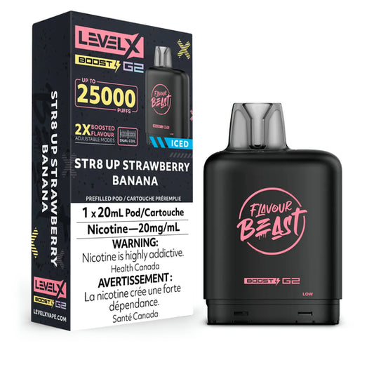 Level X Boost Pod 20mL - Str8 Up Strawberry Banana