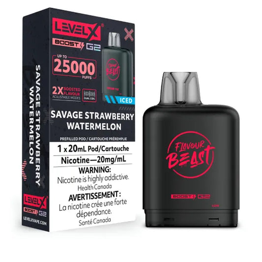 Level X Flavour Beast Boost G2 Pod 20mL - Savage Strawberry Watermelon