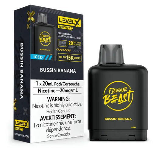 Level X Boost Pod 20mL - Bussin Banana Iced