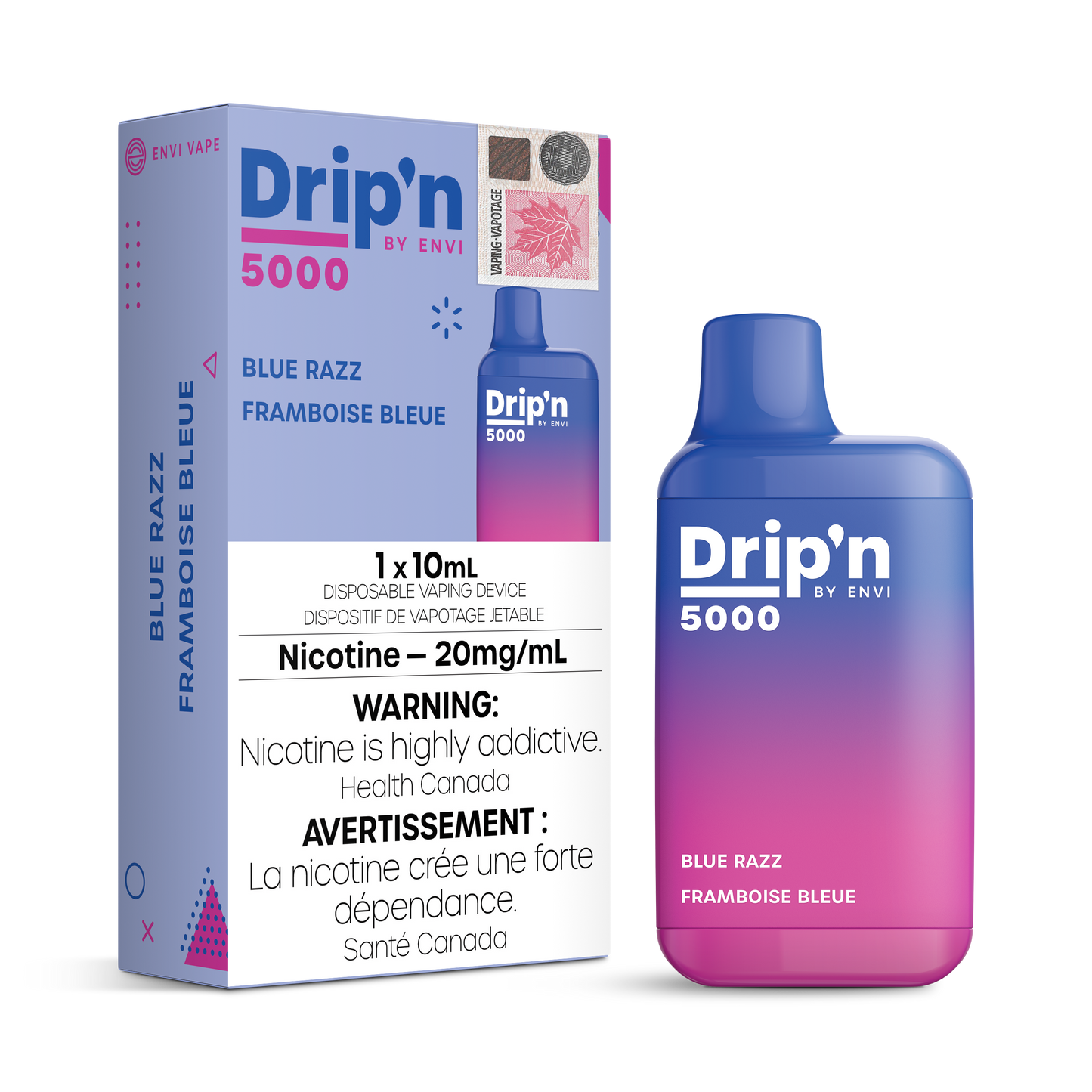 Drip'n by Envi 5000 Disposable - Blue Razz 20MG