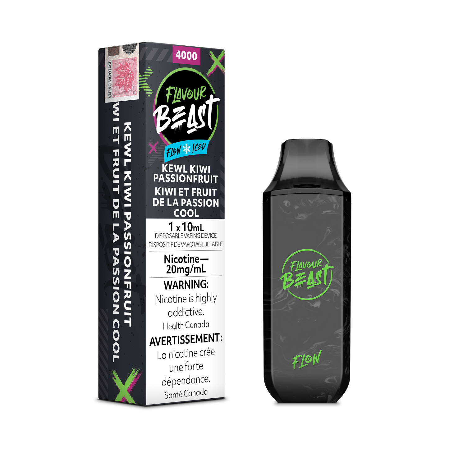 Flavour Beast Flow Disposable - Kewl Kiwi Passionfruit Iced