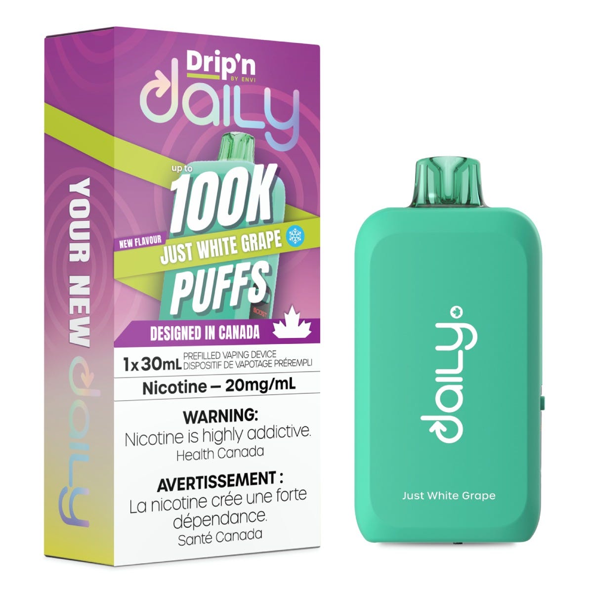 Drip'n by Envi Daily 100K Disposable - Just White Grape