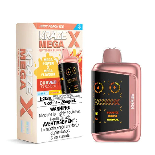 Kraze Mega X - Juicy Peach Ice
