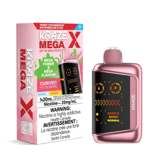 Kraze Mega X - Tangy Strawberry Watermelon G Ice
