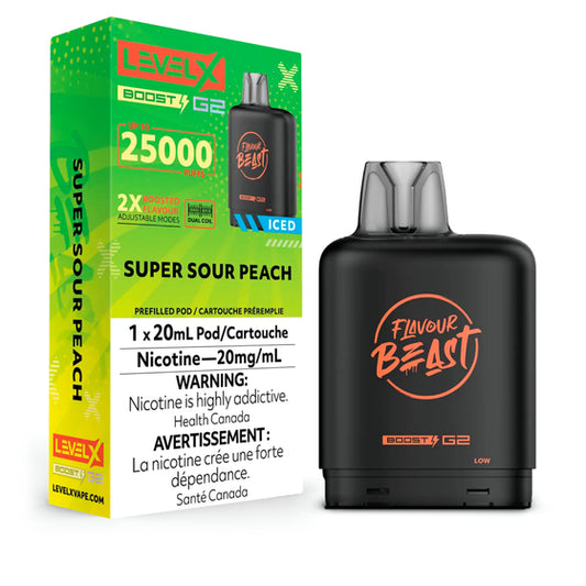 Level X Boost Pod 20mL - Super Sour Peach iced