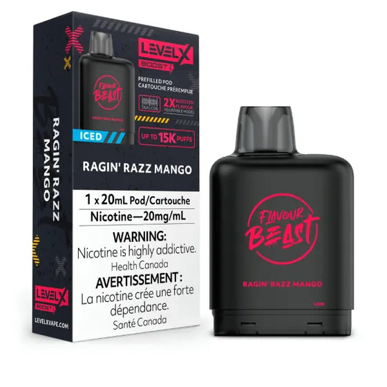 Level X Boost Pod 20mL - Ragin' Razz Mango Iced