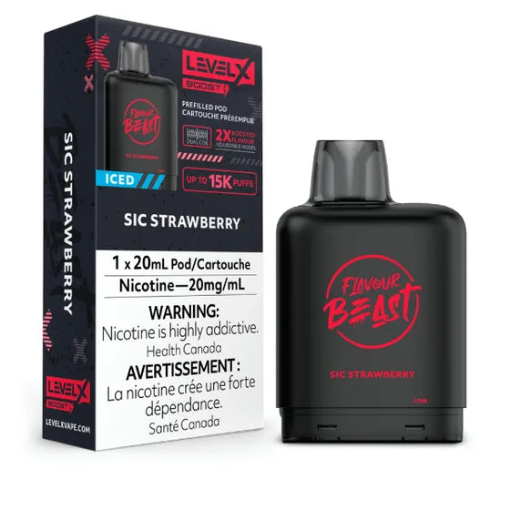 Level X Boost Pod 20mL - Sic Strawberry Iced