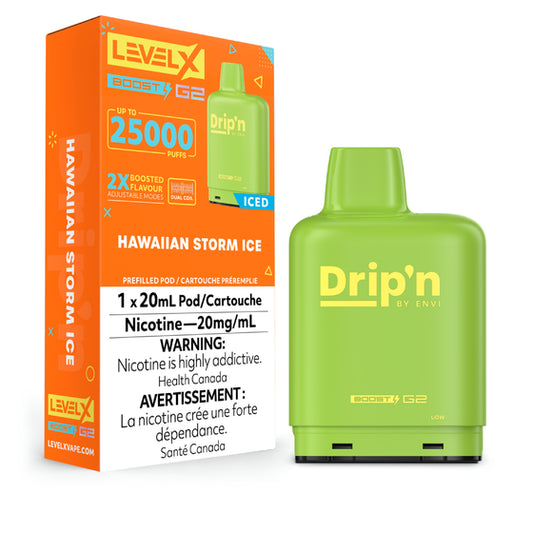 Level X Drip'n Boost Pod 20mL - Hawaiian Storm Ice