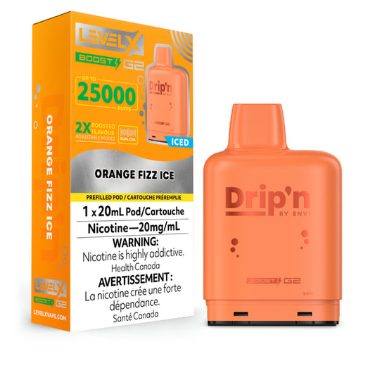 Level X Drip'n Boost Pod 20mL - Orange Fizz