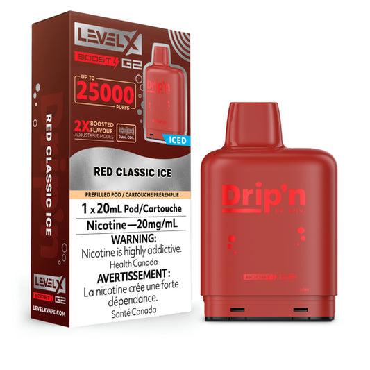 Level X Drip'n Boost Pod 20mL - Red Classic