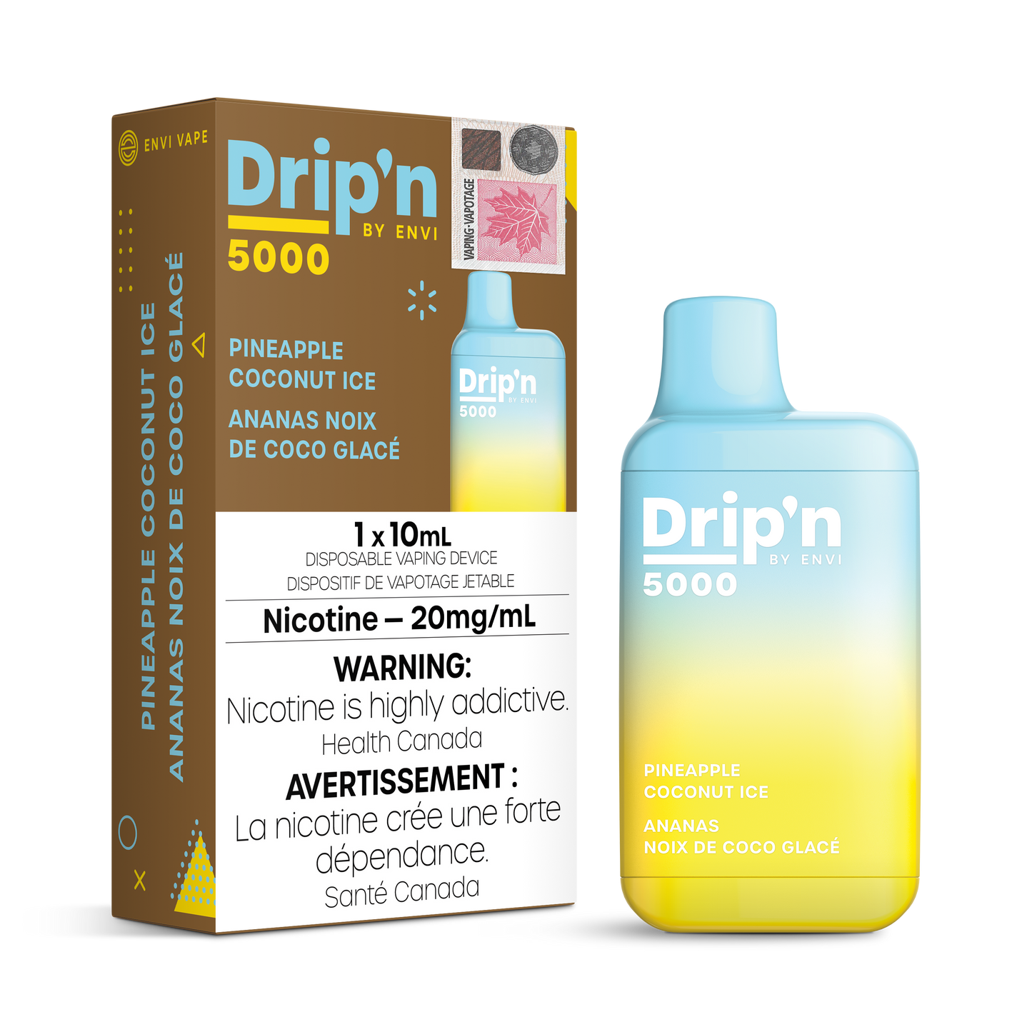 Drip'n by Envi 5000 Disposable - Pineapple Coconut Ice  20MG