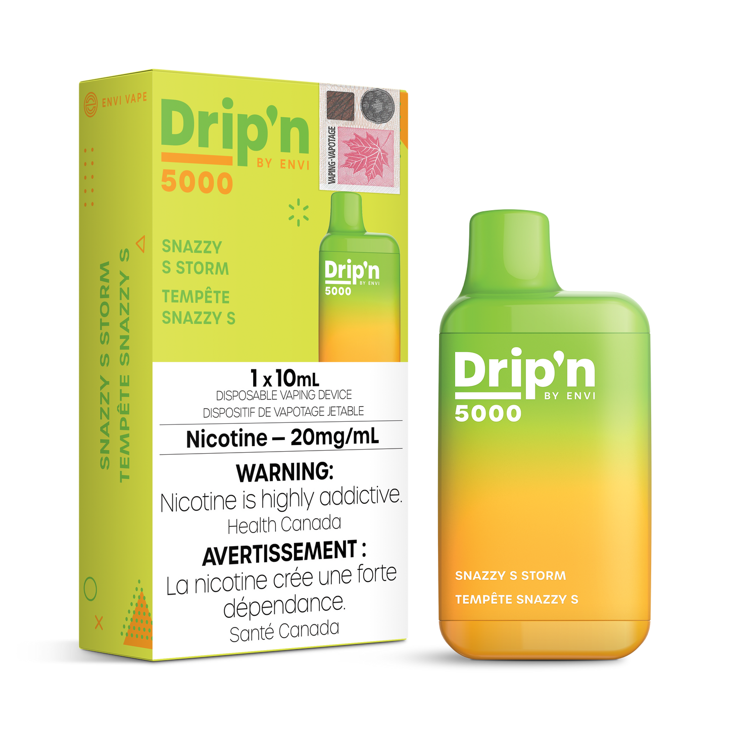 Drip'n by Envi 5000 Disposable - Snazzy S Storm 20MG